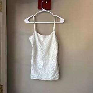 Ann Taylor Y2K White Lace Camisole Top M
